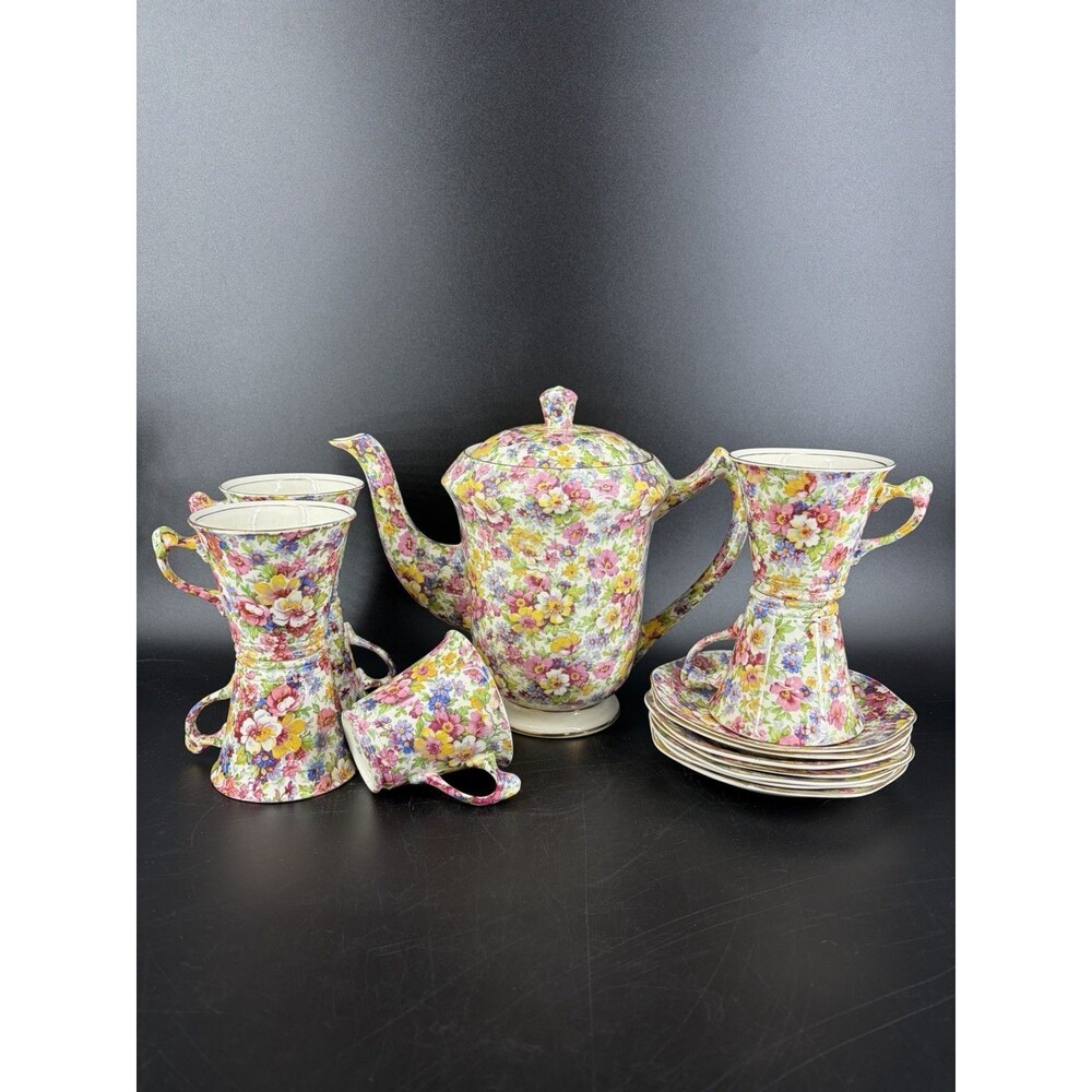 James Kent DU BARRY Dubarry Floral Chintz Coffee Pot Cup saucer set